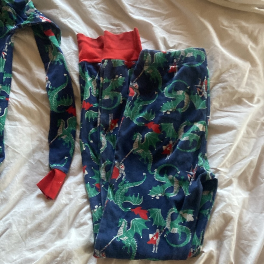 Mini Boden Kid's 14 Long John Striped Pajamas - Picture 3 of 4